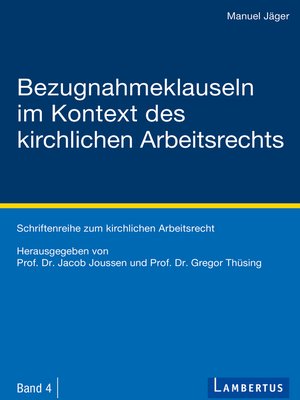 cover image of Bezugnahmeklauseln im Kontext des kirchlichen Arbeitsrechts
